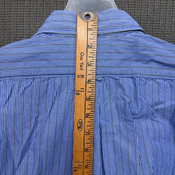 American Eagle Mens Size L Blue Slim Fit Striped Button-Down Shirt Long Sleeve - Picture 5 of 10